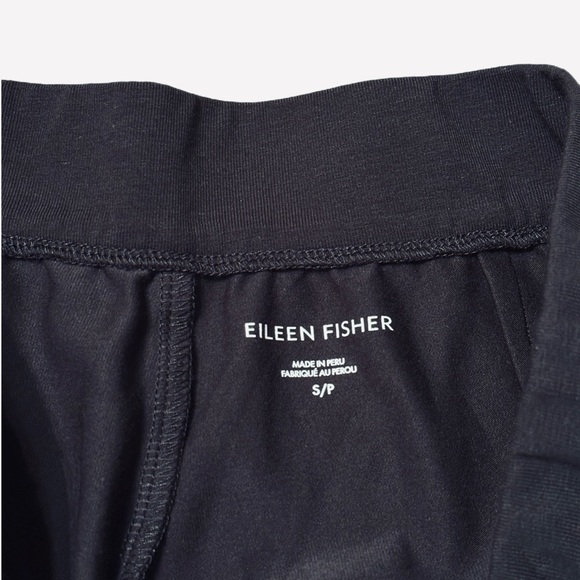 Eileen Fisher NWT Pima Cotton Stretch Jersey Pintuck Ankle Black Pant Size S - Picture 5 of 9